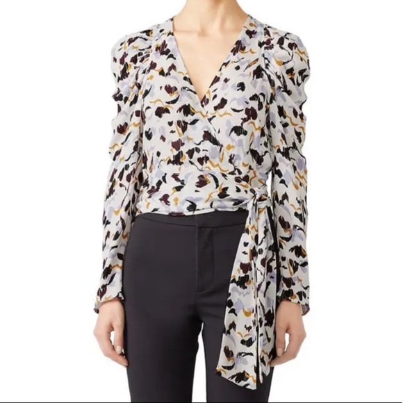 ALC Tessa Silk Wrap Blouse Size 0 - Picture 4 of 5